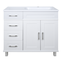 Купер - 90 Тумба напольная с 4 ящ. правая белая / раковина