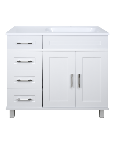 Купер - 90 Тумба напольная с 4 ящ. правая белая / раковина