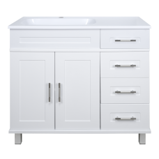 Купер - 90 Тумба напольная с 4 ящ. левая белая / раковина