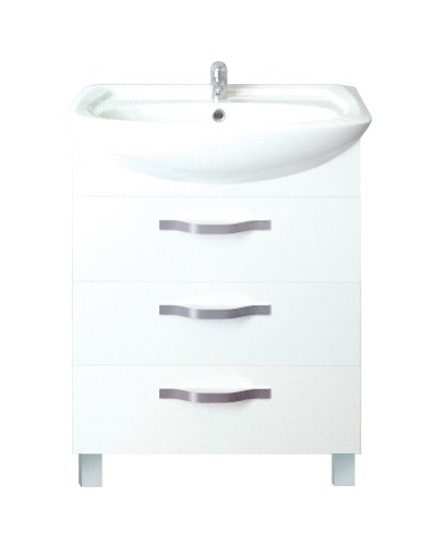 Тумба под раковину 1MarKa Вита 65Н 3 ящика Белая глянцевая