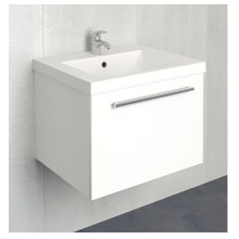 Тумба под раковину 1MarKa Соната 58П 1 ящик Белая глянцевая
