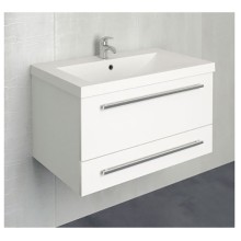 Тумба под раковину 1MarKa Соната 75П 2 ящика Белая глянцевая