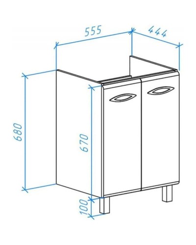 Тумба с раковиной белый глянец 60 см Bellezza Джела 4639809240018 + 4620000148562
