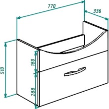 Тумба с раковиной белый глянец 79,5 см Bellezza Анкона 4639613190011 + 4690311008985