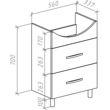 Тумба с раковиной белый глянец 60,5 см Bellezza Анкона 4639609110016 + 4690311009951
