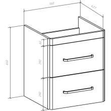 Тумба с раковиной орех 60,5 см Bellezza Олимпия 4639309110439 + 4640021061152