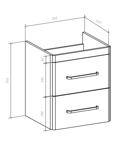 Тумба с раковиной орех 60,5 см Bellezza Олимпия 4639309110439 + 4640021061152