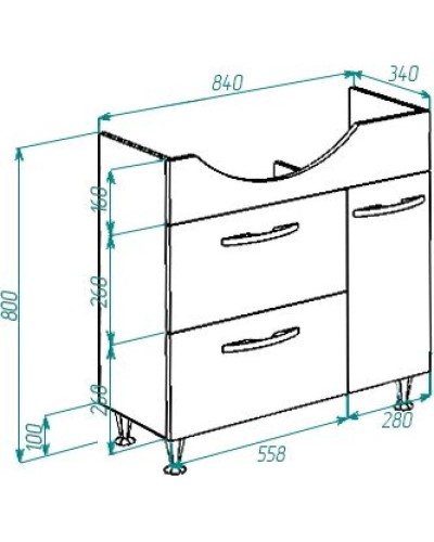 Тумба с раковиной белый глянец 90 см Bellezza Балтика 4638915112011 + 4660018640276