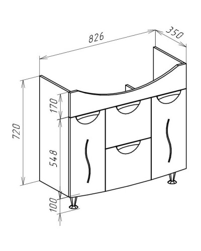 Тумба с раковиной белый глянец 86,5 см с бельевой корзиной Bellezza Глория 4638514100013 + 4620008197357
