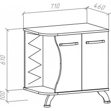 Тумба с раковиной белый глянец 71 см Bellezza Рио 4633611241010 + 4620008193823