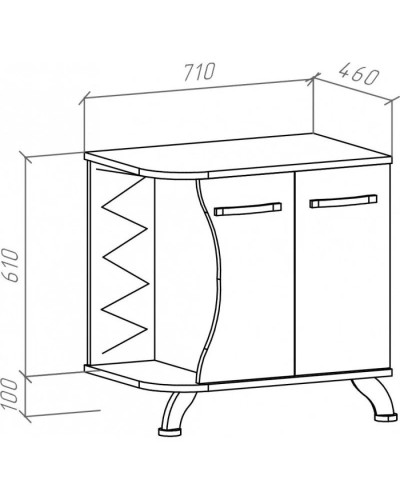 Тумба с раковиной белый глянец 71 см Bellezza Рио 4633611241010 + 4620008193823