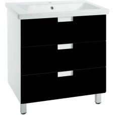 Тумба с раковиной черный глянец/белый глянец 89,5 см Bellezza Пегас 4630415140044 + 5902115715303