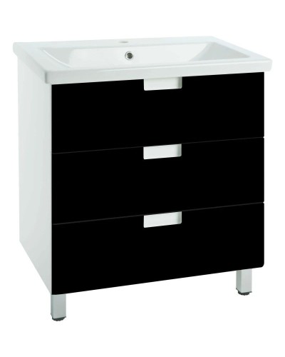 Тумба с раковиной черный глянец/белый глянец 89,5 см Bellezza Пегас 4630415140044 + 5902115715303