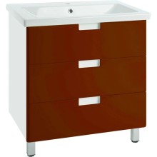 Тумба с раковиной красный глянец/белый глянец 89,5 см Bellezza Пегас 4630415140037 + 5902115715303