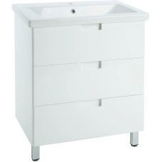 Тумба с раковиной белый глянец 89,5 см Bellezza Пегас 4630415140013 + 5902115715303