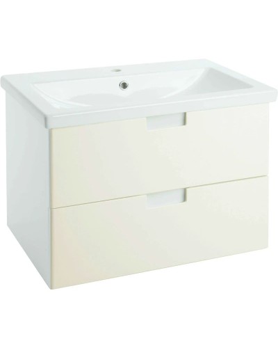 Тумба с раковиной бежевый глянец/белый глянец 89,5 см Bellezza Пегас 4630415270079 + 5902115715303