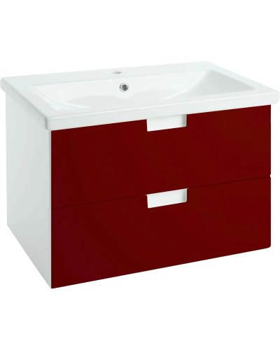 Тумба с раковиной красный глянец/белый глянец 89,5 см Bellezza Пегас 4630415270031 + 5902115715303