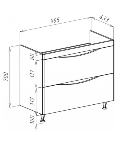 Тумба с раковиной серебро 100,5 см Bellezza Санриса 4630117110369 + 4660018641259