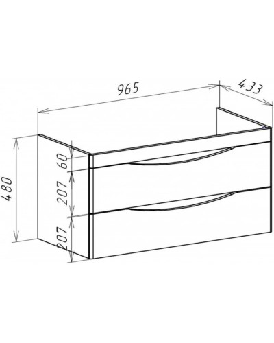Тумба с раковиной серебро 100,5 см Bellezza Санриса 4630117270360 + 4660018641259
