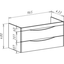 Тумба с раковиной орех 100,5 см Bellezza Санриса 4630117270438 + 4660018641259