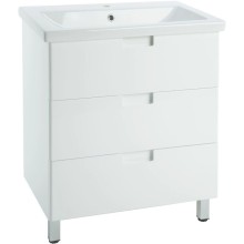 Тумба с раковиной белый глянец 60 см Bellezza Пегас 4630409140012 + 4690311045409