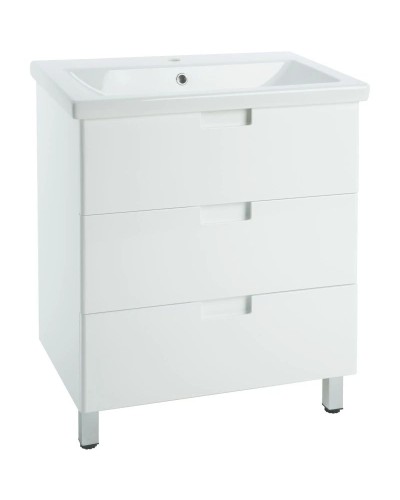 Тумба с раковиной белый глянец 60 см Bellezza Пегас 4630409140012 + 4690311045409