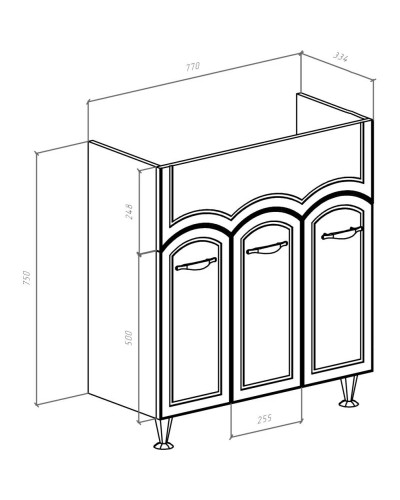 Тумба с раковиной белый глянец 79,5 см Bellezza Амелия 4630313000013 + 4690311008985