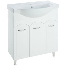 Тумба с раковиной белый глянец 79,5 см Bellezza Амелия 4630313000013 + 4690311008985