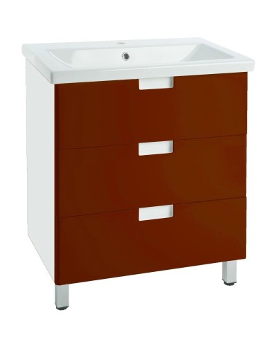 Тумба с раковиной красный глянец/белый глянец 60 см Bellezza Пегас 4630409140036 + 4690311045409