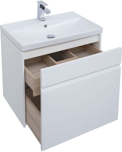 Тумба под раковину Aquanet Палермо 60 203934 подвесная Белый глянец