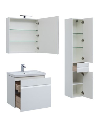 Тумба под раковину Aquanet Палермо 60 203934 подвесная Белый глянец