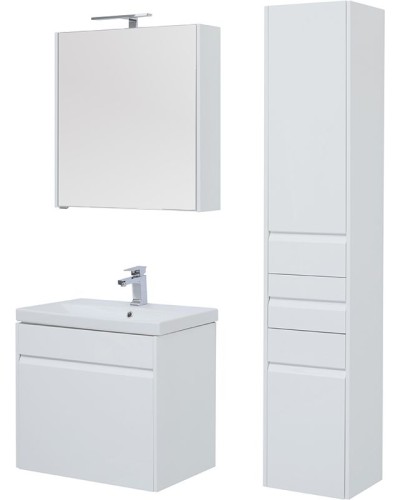 Тумба под раковину Aquanet Палермо 60 203934 подвесная Белый глянец