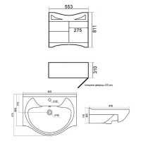 Тумба с раковиной Orange Classic 60 Орех