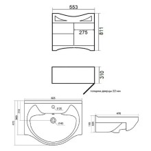 Тумба с раковиной Orange Classic 60 Орех