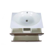 Тумба с раковиной Orange Orange Sole-75TU+RA подвесная Орех Белая