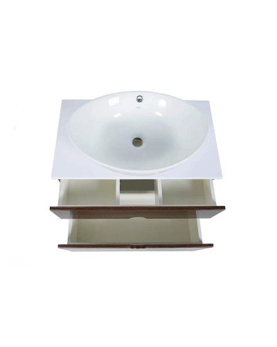 Тумба с раковиной Orange Orange Sole-75TU+RA подвесная Орех Белая