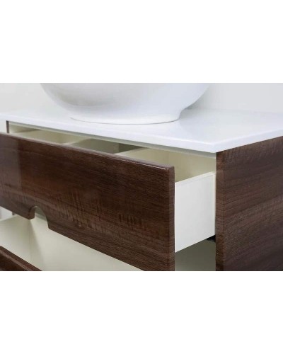 Тумба с раковиной Orange Orange Sole-75TU+RA подвесная Орех Белая