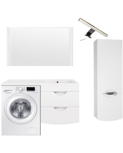 Тумба под раковину Style Line Жасмин 2 120 Люкс Plus подвесная Белый глянец