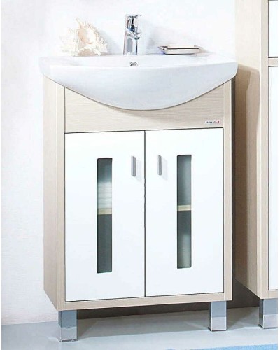 Тумба под раковину Бриклаер Бали 60 4627125412097 Светлая лиственница Белая глянцевая