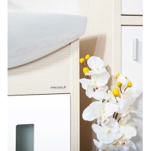 Тумба под раковину Бриклаер Бали 60 4627125412097 Светлая лиственница Белая глянцевая