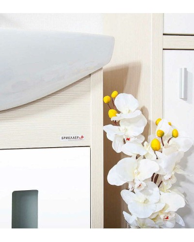 Тумба под раковину Бриклаер Бали 60 4627125412097 Светлая лиственница Белая глянцевая