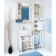 Тумба под раковину Бриклаер Бали 60 4627125412097 Светлая лиственница Белая глянцевая