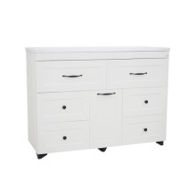 Дуэт - 120 Тумба белая матовая с 6 ящ. / Б/К / раковина