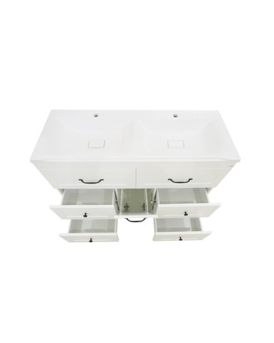 Дуэт - 120 Тумба белая матовая с 6 ящ. / Б/К / раковина