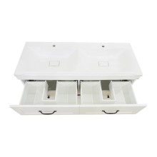 Дуэт - 120 Тумба белая матовая с 6 ящ. / Б/К / раковина