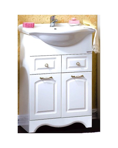 Тумба под раковину Бриклаер Анна 60 4627125412226 Белая глянцевая