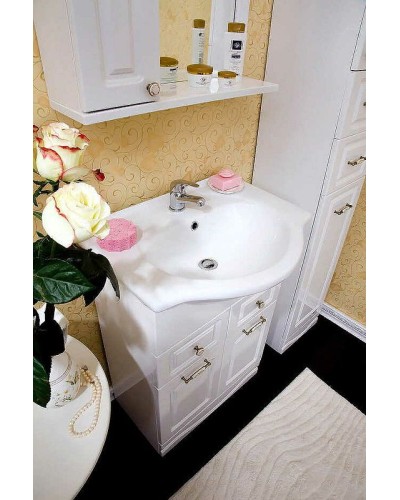 Тумба под раковину Бриклаер Анна 60 4627125412226 Белая глянцевая