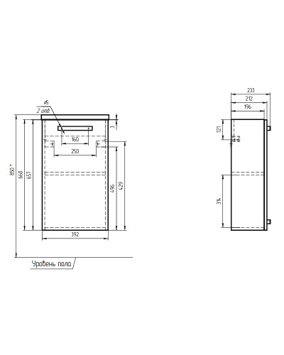 Тумба под раковину Cersanit Melar Como 40 B-SU-MEL-CM40 подвесная Белая