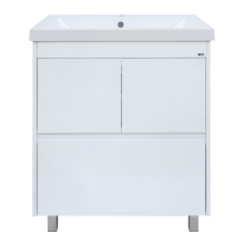 Алиса - 75 тумба 1 ящ. напольная белая эмаль / раковина