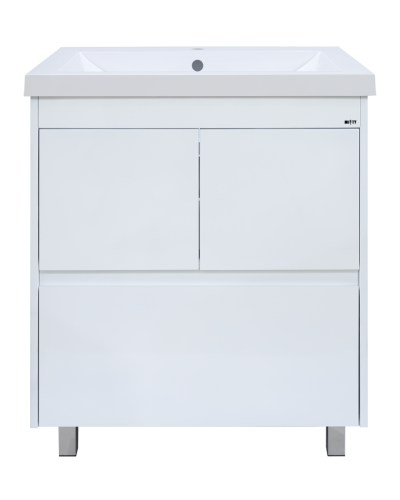 Алиса - 75 тумба 1 ящ. напольная белая эмаль / раковина
